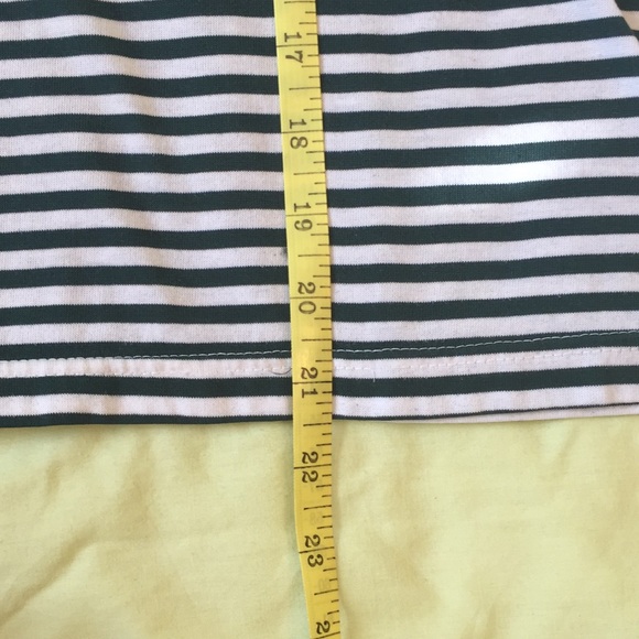 Shenanigans Green Stripped Shirt w/ Floral stitch - Picture 8 of 9